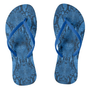 Blauwe Slangenhuidprint Teenslippers
