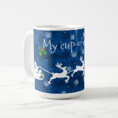 Blauwe Slape en rendierkoffie Mok (Voorkant links)