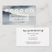 Blauwe slechte waterverf bergen een troutekaart visitekaartje (Voorkant / Achterkant)