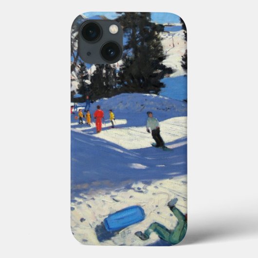 Blauwe slede Belle Plagne Case-Mate iPhone Case (Achterkant)