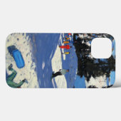 Blauwe slede Belle Plagne Case-Mate iPhone Case (Achterkant (horizontaal))