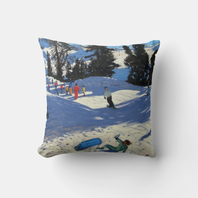 Blauwe slee Belle Plagne Kussen (Voorkant)