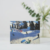 Blauwe sleeplap briefkaart (Staand voorkant)