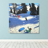 Blauwe sleeplap canvas afdruk (Insitu (Houten vloer))