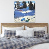 Blauwe sleeplap canvas afdruk (Insitu (Slaapkamer))