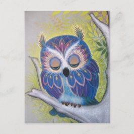 blauwe sleepooi briefkaart