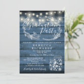 Blauwe Slingerlichten Metselwerkpotten Afstudeerfe Kaart (Staand voorkant)