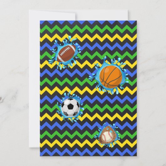 Blauwe Slip & Slide Sport Verjaardag Zomerfeest Kaart (Achterkant)