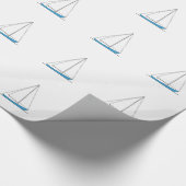 Blauwe Sloop-zeilboten Cadeaupapier (Hoek)