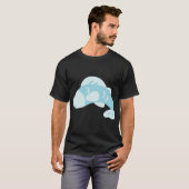 Blauwe Smiley Vis T-shirt (Voorkant volledig)