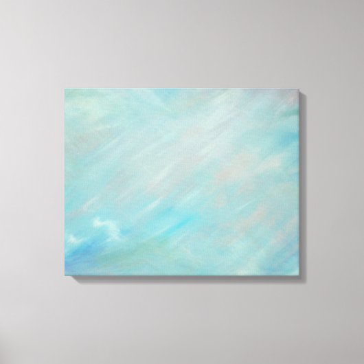 Blauwe smog drijvende acryl moderne abstracte kuns canvas afdruk (Voorkant)