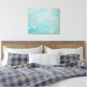 Blauwe smog drijvende acryl moderne abstracte kuns canvas afdruk (Insitu (Slaapkamer))