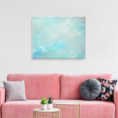 Blauwe smog drijvende acryl moderne abstracte kuns canvas afdruk (Insitu (Woonkamer))