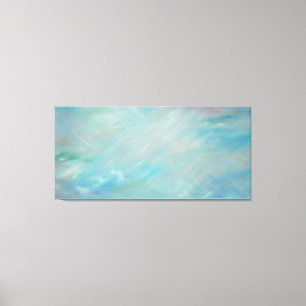 Blauwe smog drijvende acryl moderne abstracte kuns canvas afdruk