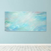 Blauwe smog drijvende acryl moderne abstracte kuns canvas afdruk (Insitu (Houten vloer))