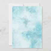 Blauwe Smokey Marble Butterflies Wedding Kaart (Achterkant)