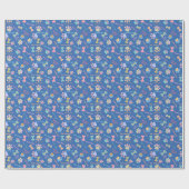 Blauwe smoochy pooch cadeaupapier (Vlak)