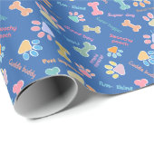 Blauwe smoochy pooch cadeaupapier (Rol Hoek)