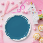 Blauwe Smudge Plaat Papieren Bordje (Feest)