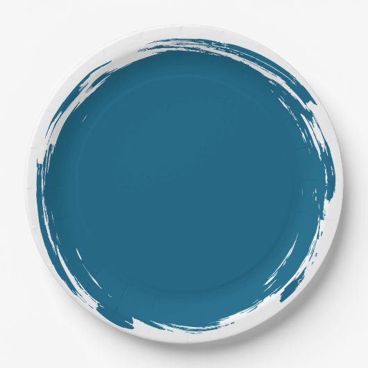 Blauwe Smudge Plaat Papieren Bordje (Voorkant)