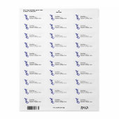 Blauwe Snake Skin Lizard Adres Label (Full Sheet)