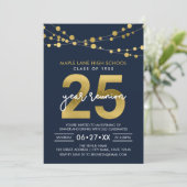 Blauwe snaren van Lichten 25 Jaar Klasse Reünie Kaart (Staand voorkant)