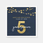 Blauwe snaren van Lichten 5 Jaar Klasse Reunion Servet (Voorkant)