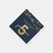 Blauwe snaren van Lichten 5 Jaar Klasse Reunion Servet (Hoek)