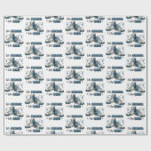 Blauwe Sneakers als vader, als zoon Cadeaupapier (Vlak)