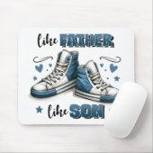 Blauwe Sneakers als vader, als zoon Muismat (Met muis)