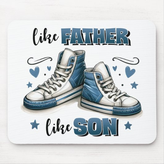 Blauwe Sneakers als vader, als zoon Muismat (Voorkant)