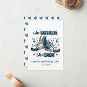 Blauwe Sneakers als vader, als zoon Notitiekaartje (Voorkant / Achterkant in situ)