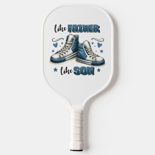 Blauwe Sneakers als vader, als zoon Pickleball Paddle (Achterkant)