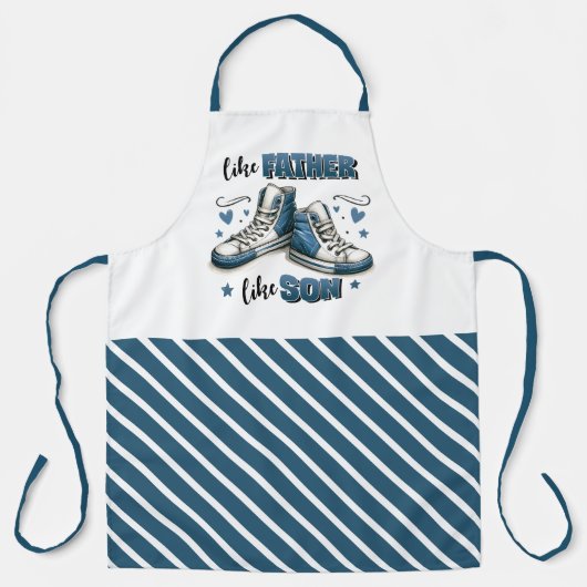 Blauwe Sneakers als vader, als zoon Schort (Voorkant)