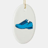 Blauwe Sneakers Keramisch Ornament (Rechts)