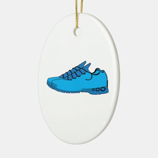 Blauwe Sneakers Keramisch Ornament (Links)