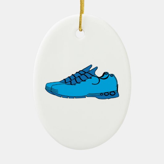 Blauwe Sneakers Keramisch Ornament (Voorkant)