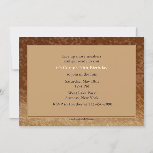 Blauwe Sneakers uitnodiging (Achterkant)