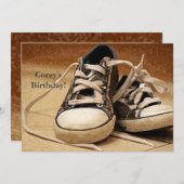 Blauwe Sneakers uitnodiging (Voorkant / Achterkant)