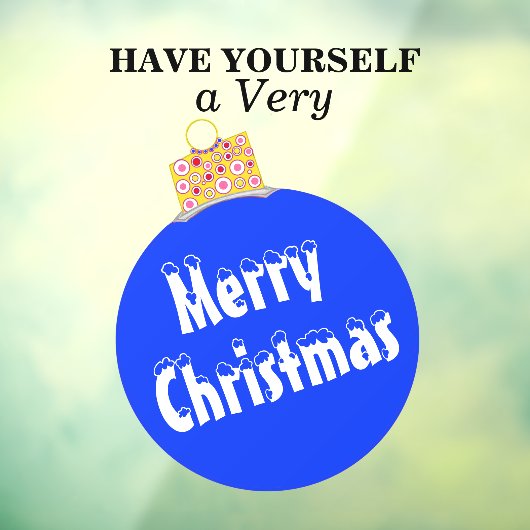 Blauwe sneeuw afgetopte kerstversiering raamsticker (Vel 3)