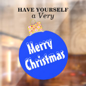 Blauwe sneeuw afgetopte kerstversiering raamsticker (Vel 2)