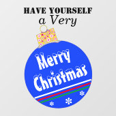 Blauwe sneeuw afgetopte kerstversiering raamsticker (Vel)