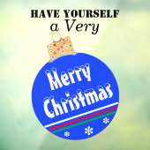 Blauwe sneeuw afgetopte kerstversiering raamsticker (Vel 3)