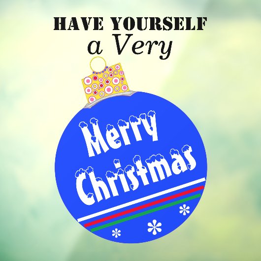 Blauwe sneeuw afgetopte kerstversiering raamsticker (Vel 3)