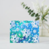 Blauwe sneeuw briefkaart (Staand voorkant)