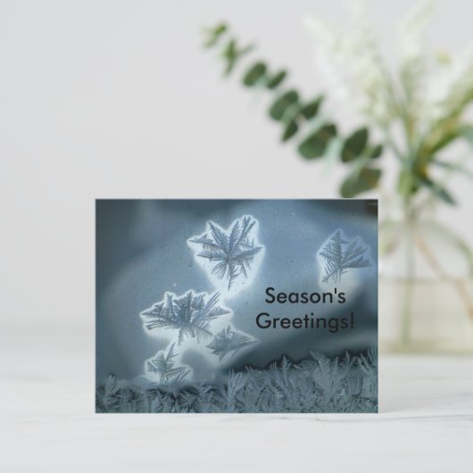 Blauwe sneeuw briefkaart (Staand voorkant)