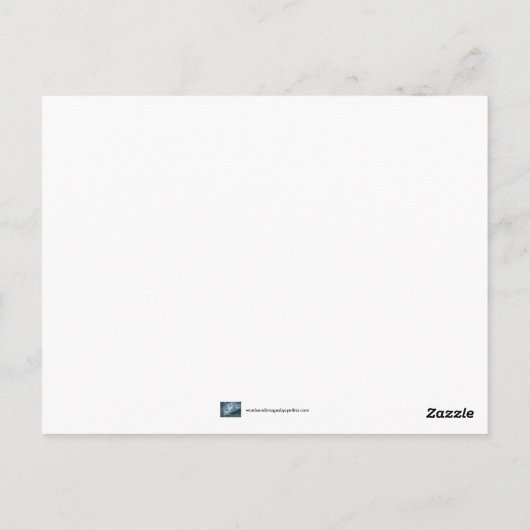 Blauwe sneeuw briefkaart (Achterkant)