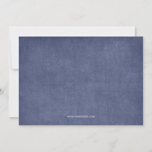 Blauwe sneeuw Collectieve feestdag Uitnodiging (Achterkant)