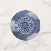 Blauwe sneeuw confetti (Kleine voorkant)