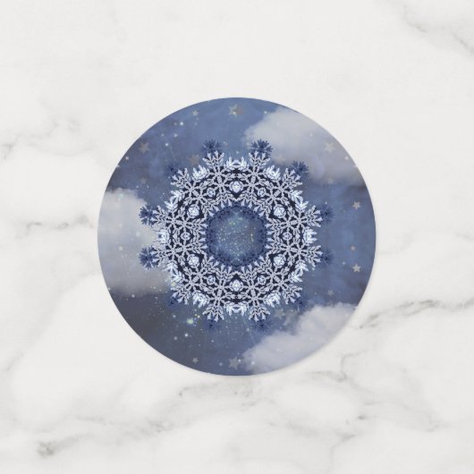 Blauwe sneeuw confetti (Kleine voorkant)